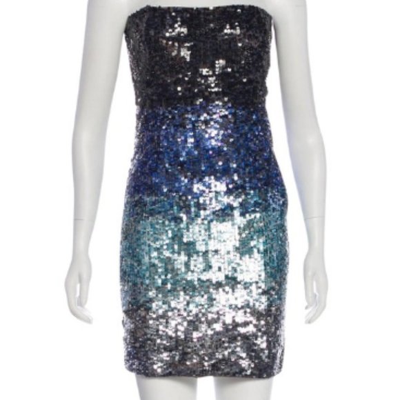 Alice + Olivia Dresses & Skirts - Alice + Olivia Blue Black Ombre Sequin Mini Dress